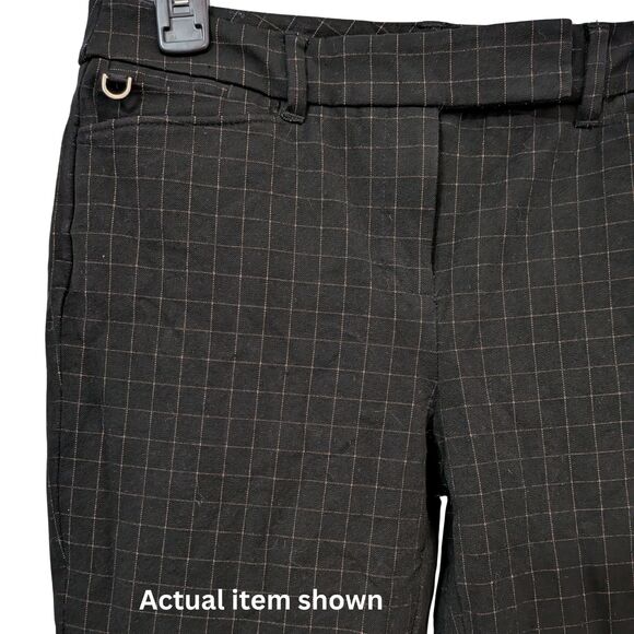 ✨ WHBM Black Plaid "THE SLIM ANKLE" Pants Size 0 Stretch Rayon Cotton - Picture 5 of 8